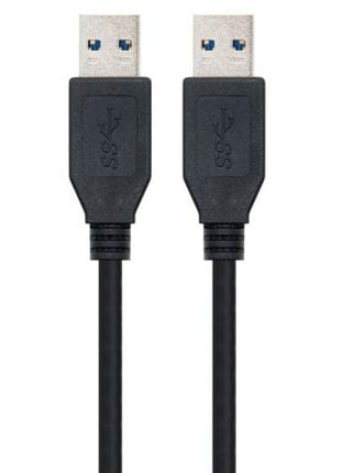 Cable USB 3.0 Nanocable 10.01.1001 - BK/ USB Macho - USB Macho/ 1m/ Negro - Tiensol