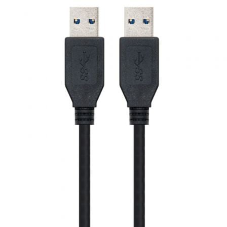 Cable USB 3.0 Nanocable 10.01.1001 - BK/ USB Macho - USB Macho/ 1m/ Negro - Tiensol