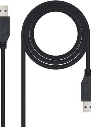 Cable USB 3.0 Nanocable 10.01.1002 - BK/ USB Macho - USB Macho/ 2m/ Negro - Tiensol