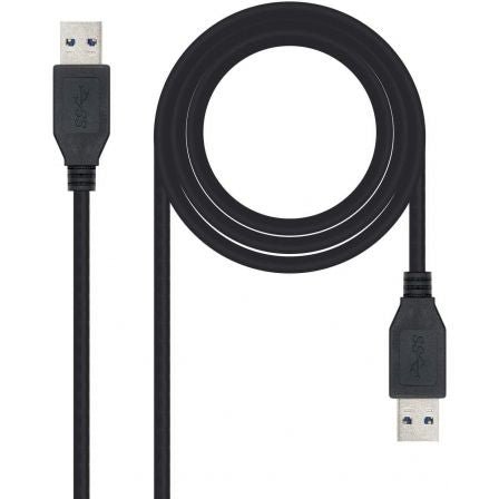 Cable USB 3.0 Nanocable 10.01.1002 - BK/ USB Macho - USB Macho/ 2m/ Negro - Tiensol