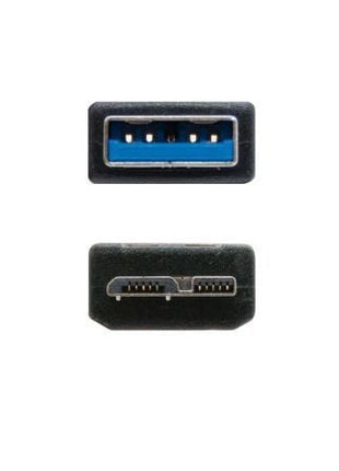 Cable USB 3.0 Nanocable 10.01.1101 - BK/ USB Macho - MicroUSB Macho/ 1m/ Negro - Tiensol