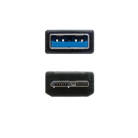 Cable USB 3.0 Nanocable 10.01.1101 - BK/ USB Macho - MicroUSB Macho/ 1m/ Negro - Tiensol