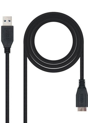 Cable USB 3.0 Nanocable 10.01.1101 - BK/ USB Macho - MicroUSB Macho/ 1m/ Negro - Tiensol