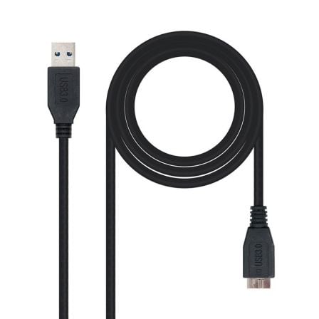 Cable USB 3.0 Nanocable 10.01.1101 - BK/ USB Macho - MicroUSB Macho/ 1m/ Negro - Tiensol