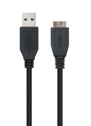 Cable USB 3.0 Nanocable 10.01.1102 - BK/ USB Macho - MicroUSB Macho/ 2m/ Negro - Tiensol