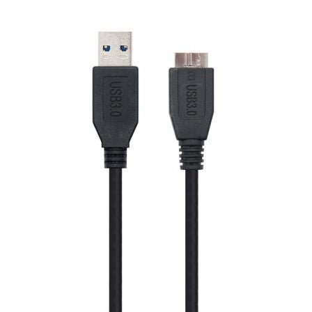 Cable USB 3.0 Nanocable 10.01.1102 - BK/ USB Macho - MicroUSB Macho/ 2m/ Negro - Tiensol