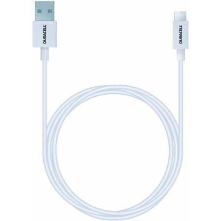 Cable USB 3.0 Tipo - C Duracell USB5031W/ USB Tipo - C Macho - USB Macho/ 1m/ Blanco - Tiensol