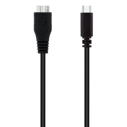 Cable USB 3.0 Tipo - C Nanocable 10.01.1201 - BK/ USB Tipo - C Macho - MicroUSB Macho/ 1m/ Negro - Tiensol