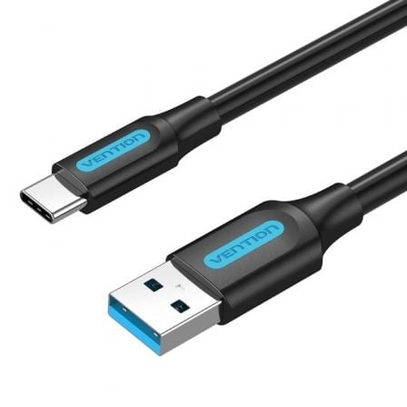 Cable USB 3.0 Tipo - C Vention COZBC/ USB Macho - USB Tipo - C Macho/ Hasta 60W/ 5Gbps/ 25cm/ Negro - Tiensol