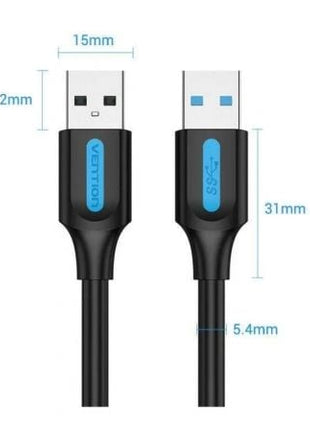 Cable USB 3.0 Vention CONBD/ USB Macho - USB Macho/ 5Gbps/ 50cm/ Negro - Tiensol