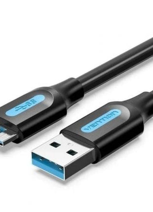 Cable USB 3.0 Vention COPBC/ USB Macho - MicroUSB Macho/ Hasta 10W/ 5Gbps/ 25cm/ Negro - Tiensol