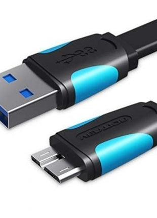 Cable USB 3.0 Vention VAS - A12 - B100/ MicroUSB Macho - USB Macho/ Hasta 10W/ 5Gbps/ 1m/ Azul y Negro - Tiensol