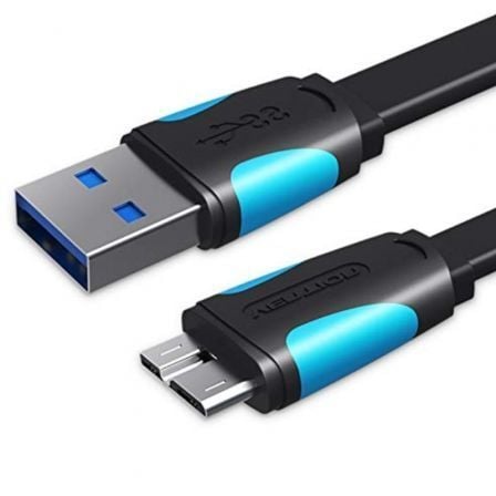 Cable USB 3.0 Vention VAS - A12 - B100/ MicroUSB Macho - USB Macho/ Hasta 10W/ 5Gbps/ 1m/ Azul y Negro - Tiensol