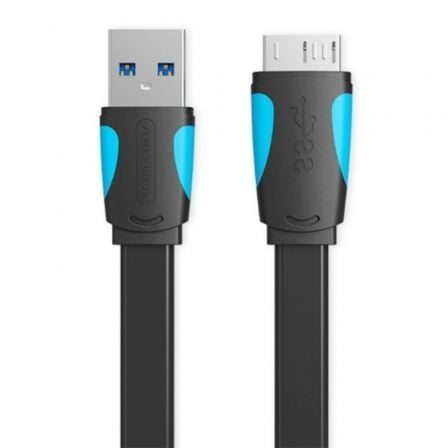 Cable USB 3.0 Vention VAS - A12 - B100/ MicroUSB Macho - USB Macho/ Hasta 10W/ 5Gbps/ 1m/ Azul y Negro - Tiensol