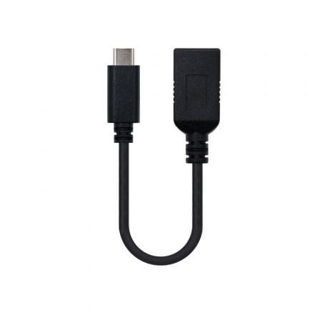 Cable USB 3.1 Nanocable 10.01.4201/ USB Tipo - C Macho - USB Hembra/ 15cm/ Negro - Tiensol