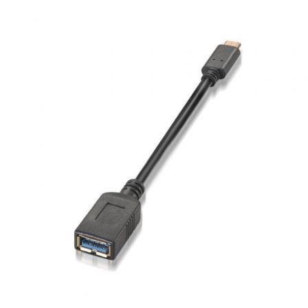 Cable USB 3.1 Tipo - C Aisens A107 - 0062/ USB Tipo - C Macho - USB Hembra/ Hasta 27W/ 625Mbps/ 15cm/ Negro - Tiensol