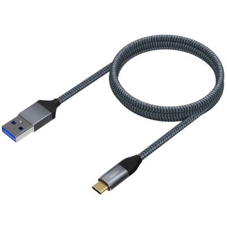 Cable USB 3.1 Tipo - C Aisens A107 - 0631/ USB Tipo - C Macho - USB Macho/ Hasta 27W/ 1250Mbps/ 1m/ Gris - Tiensol