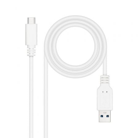 Cable USB 3.1 Tipo - C Nanocable 10.01.4000 - W/ USB Tipo - C Macho - USB Macho/ 50cm/ Blanco - Tiensol