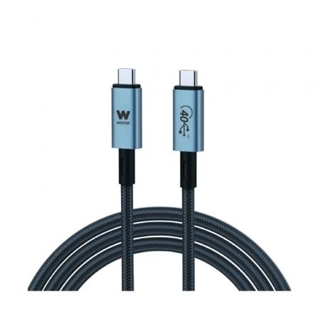 Cable USB 3.1 Tipo - C Woxter PE26 - 183/ USB Tipo - C Macho - USB Tipo - C Macho/ Hasta 240W/ 40Gbps/ 2m/ Negro - Tiensol