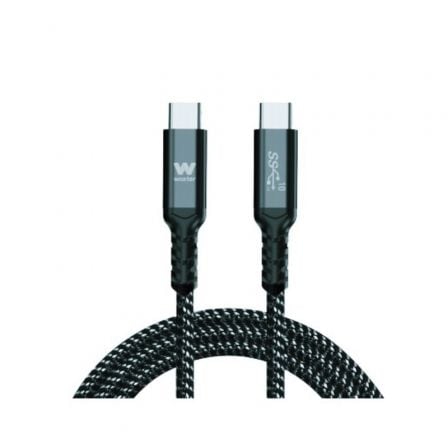 Cable USB 3.1 Tipo - C Woxter PE26 - 184/ USB Tipo - C Macho - USB Tipo - C Macho/ Hasta 100W/ 10Gbps/ 2m/ Negro - Tiensol