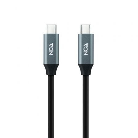 Cable USB 3.2 Nanocable 10.01.4302/ USB Tipo - C Macho - USB Tipo - C Macho/ 2m/ Gris y Negro - Tiensol