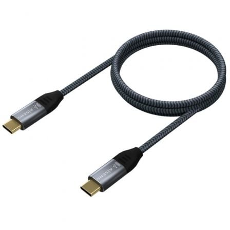 Cable USB 3.2 Tipo - C Aisens A107 - 0670 20GBPS 100W/ USB Tipo - C Macho - USB Tipo - C Macho/ Hasta 100W/ 2500Mbps/ 60cm/ Gris - Tiensol