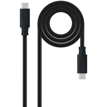 Cable USB 3.2 Tipo - C Nanocable 10.01.4103/ USB Tipo - C Macho - USB Tipo - C Macho/ Hasta 100W/ 20Gbps/ 3m/ Negro - Tiensol