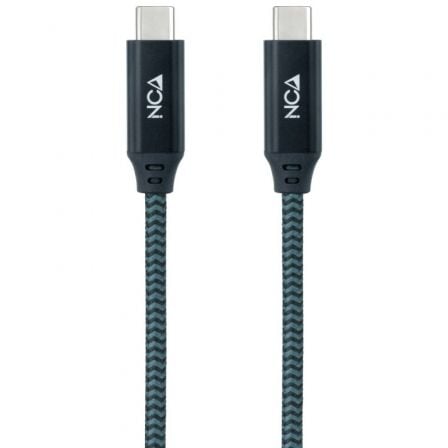 Cable USB 3.2 Tipo - C Nanocable 10.01.4301 - COMB/ USB Tipo - C Macho - USB Tipo - C Macho/ 1m/ Gris y Negro - Tiensol