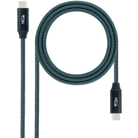 Cable USB 3.2 Tipo - C Nanocable 10.01.4301 - COMB/ USB Tipo - C Macho - USB Tipo - C Macho/ 1m/ Gris y Negro - Tiensol