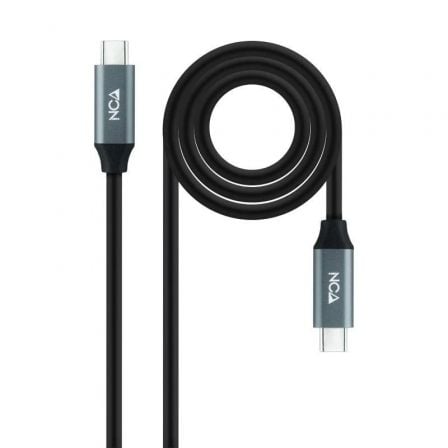 Cable USB 3.2 Tipo - C Nanocable 10.01.4303/ USB Tipo - C Macho - USB Tipo - C Macho/ 3m/ Gris y Negro - Tiensol