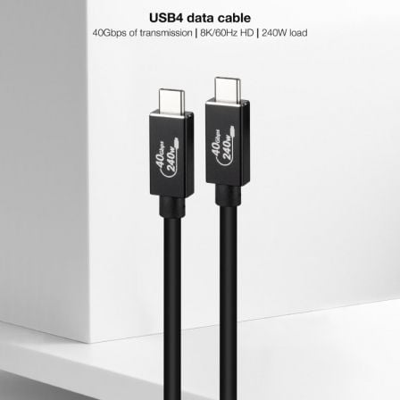 Cable USB 4.0 Nanocable 10.01.5001/ USB Tipo - C Macho - USB Tipo - C Macho/ Hasta 240W/ 40Gbps/ 1m/ Negro - Tiensol