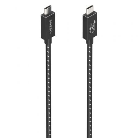 Cable USB 4.0 Tipo - C Aisens A156 - 0867/ USB Tipo - C Macho - USB Tipo - C Macho/ Hasta 240W/ 1m/ Gris - Tiensol