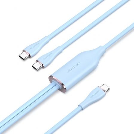 Cable USB Tipo - C Vention CTMSG/ USB Tipo - C Macho - 2 x USB Tipo - C Macho/ Hasta 100W/ 480Mbps/ 1.5m/ Azul - Tiensol