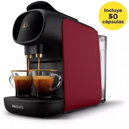 Cafetera de Cápsulas Philips L'Or Barista Sublime LM9012/55/ Compatible cápsulas Nespresso y L'OR/ Negra y Roja/ Incluye 50 Cápsulas - Tiensol