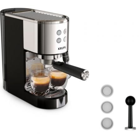 Cafetera Expreso Krups Virtuoso/ 1400W/ 15 Bares/ Plata - Tiensol