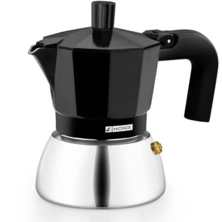 Cafetera Italiana Monix Induction Inox M863003/ 3 Tazas/ Negra - Tiensol