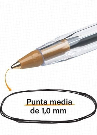 Caja de Bolígrafos de Tinta de Aceite Bic Cristal Original 8373639/ 50 unidades/ Negros - Tiensol