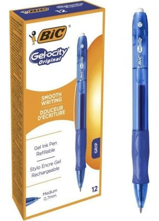 Caja de Bolígrafos de Tinta de Gel Bic Gelocity 526274/ 12 unidades/ Azules - Tiensol