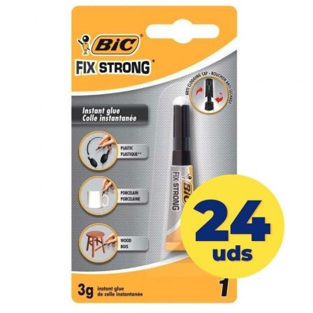 Caja de Pegamento en Tubo Bic Fix Strong/ 3g/ 24 unidades - Tiensol