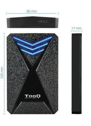 Caja Externa Gaming para Disco Duro de 2.5' TooQ TQE - 2550BL/ USB 3.1/ Sin tornillos - Tiensol