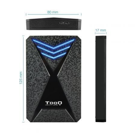 Caja Externa Gaming para Disco Duro de 2.5' TooQ TQE - 2550BL/ USB 3.1/ Sin tornillos - Tiensol