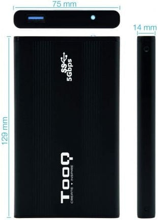 Caja Externa para Disco Duro de 2.5' TooQ TQE - 2524B/ USB 3.1 - Tiensol