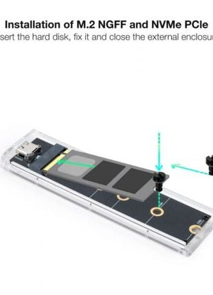 Caja Externa para Disco SSD M.2 NVMe TooQ TQE - 2200/ USB 3.2/ Sin tornillos - Tiensol