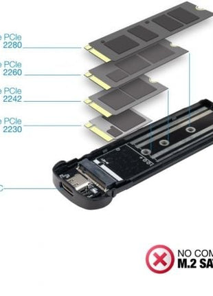 Caja Externa para Disco SSD M.2 NVMe TooQ TQE - 2201B/ USB 3.1 Gen2/ Sin tornillos - Tiensol