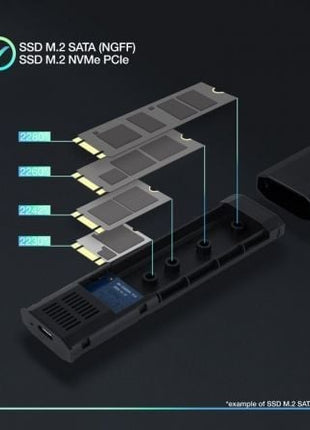 Caja Externa para Disco SSD M.2 NVMe TooQ TQE - 2223B/ USB 3.2/ Sin tornillos - Tiensol