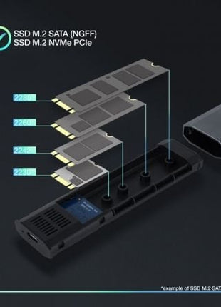 Caja Externa para Disco SSD M.2 NVMe TooQ TQE - 2223G/ USB 3.2/ Sin tornillos - Tiensol