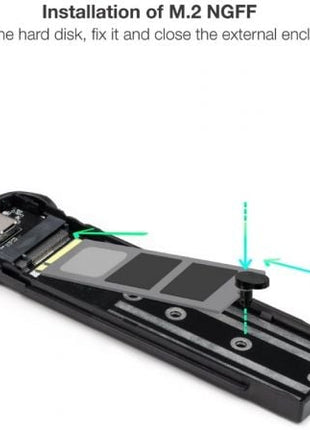 Caja Externa para Disco SSD M.2 TooQ TQE - 2202BR/ USB 3.1 Gen2/ Sin tornillos - Tiensol