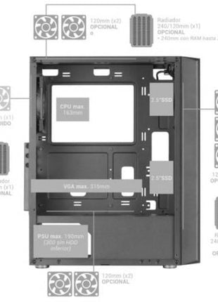 Caja Gaming Semitorre Mars Gaming MC - iPRO/ Negra - Tiensol