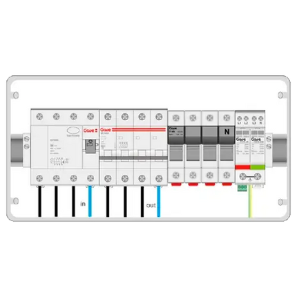 Caja Protecciones AC Trifásico GAVE ACT16SDA 11kW 16A 30mA - Kits Protecciones CA