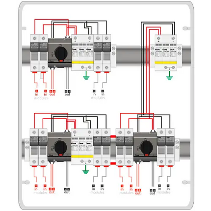 Caja Protecciones DC PV GAVE STM21025P15S/3 3 MPPT 2 Strings 15A 1000V - Kits Protecciones CC